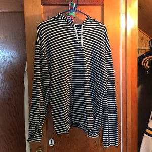 American apparel lightweight hoodie L black white